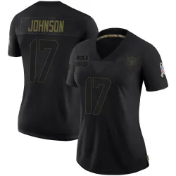 Women's Collin Johnson Las Vegas Raiders No.17 Limited 2020 Salute To Service Jersey - Black