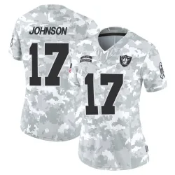 Women's Collin Johnson Las Vegas Raiders No.17 Limited 2024 Salute to Service Jersey - Arctic Camo