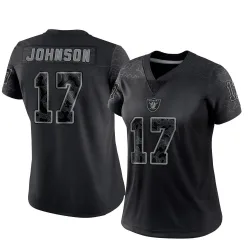 Women's Collin Johnson Las Vegas Raiders No.17 Limited Reflective Jersey - Black