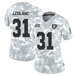 Women's Cre'Von LeBlanc Las Vegas Raiders No.31 Limited 2024 Salute to Service Jersey - Arctic Camo