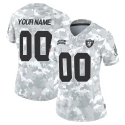 Women's Custom Las Vegas Raiders No.00 Limited 2024 Salute to Service Jersey - Arctic Camo