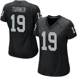 Women's DJ Turner Las Vegas Raiders No.19 Game Team Color Jersey - Black