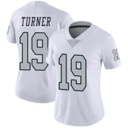 Women's DJ Turner Las Vegas Raiders No.19 Limited Color Rush Jersey - White