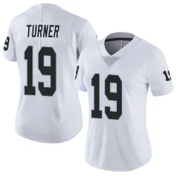 Women's DJ Turner Las Vegas Raiders No.19 Limited Vapor Untouchable Jersey - White