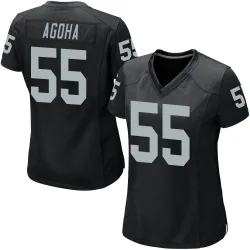 Women's David Agoha Las Vegas Raiders No.55 Game Team Color Jersey - Black