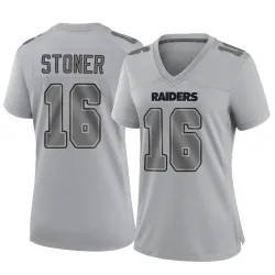Women's Dillon Stoner Las Vegas Raiders No.16 Game Atmosphere Fashion Jersey - Gray