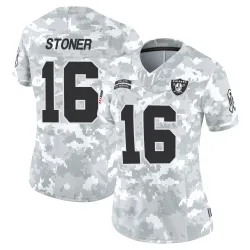 Women's Dillon Stoner Las Vegas Raiders No.16 Limited 2024 Salute to Service Jersey - Arctic Camo