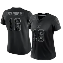 Women's Dillon Stoner Las Vegas Raiders No.16 Limited Reflective Jersey - Black