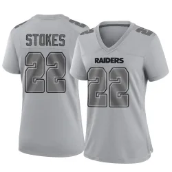 Women's Eric Stokes Las Vegas Raiders No.22 Game Atmosphere Fashion Jersey - Gray