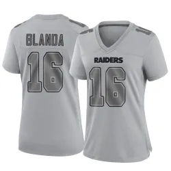Women's George Blanda Las Vegas Raiders No.16 Game Atmosphere Fashion Jersey - Gray
