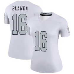 Women's George Blanda Las Vegas Raiders No.16 Legend Color Rush Jersey - White