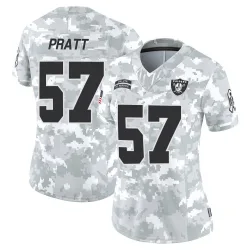 Women's Germaine Pratt Las Vegas Raiders No.57 Limited 2024 Salute to Service Jersey - Arctic Camo