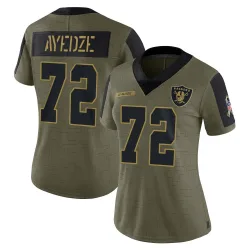 Women's Gottlieb Ayedze Las Vegas Raiders No.72 Limited 2021 Salute To Service Jersey - Olive