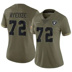 Women's Gottlieb Ayedze Las Vegas Raiders No.72 Limited 2022 Salute To Service Jersey - Olive