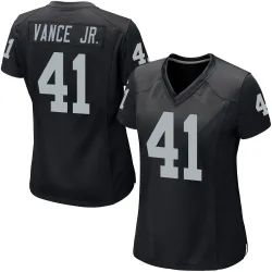 Women's Greedy Vance Jr. Las Vegas Raiders No.41 Game Team Color Jersey - Black