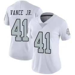 Women's Greedy Vance Jr. Las Vegas Raiders No.41 Limited Color Rush Jersey - White