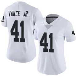 Women's Greedy Vance Jr. Las Vegas Raiders No.41 Limited Vapor Untouchable Jersey - White