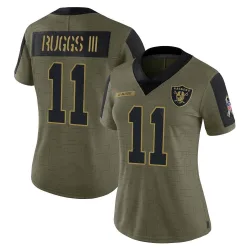 Women's Henry Ruggs III Las Vegas Raiders No.11 Limited 2021 Salute To Service Jersey - Olive
