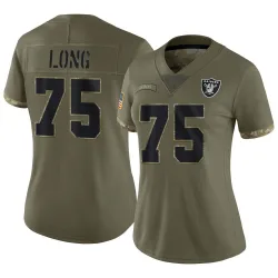 Women's Howie Long Las Vegas Raiders No.75 Limited 2022 Salute To Service Jersey - Olive