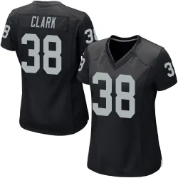 Women's Hudson Clark Las Vegas Raiders No.38 Game Team Color Jersey - Black