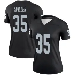 Women's Isaiah Spiller Las Vegas Raiders No.35 Legend Jersey - Black