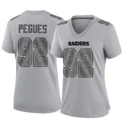 Women's JJ Pegues Las Vegas Raiders No.92 Game Atmosphere Fashion Jersey - Gray