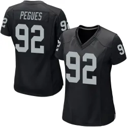 Women's JJ Pegues Las Vegas Raiders No.92 Game Team Color Jersey - Black