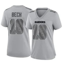 Women's Jack Bech Las Vegas Raiders No.18 Game Atmosphere Fashion Jersey - Gray