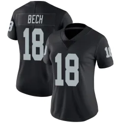 Women's Jack Bech Las Vegas Raiders No.18 Limited Team Color Vapor Untouchable Jersey - Black