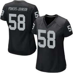 Women's Jackson Powers-Johnson Las Vegas Raiders No.58 Game Team Color Jersey - Black