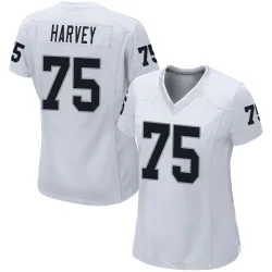 Women's Jahfari Harvey Las Vegas Raiders No.75 Game Jersey - White