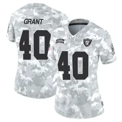 Women's Jaydon Grant Las Vegas Raiders No.40 Limited 2024 Salute to Service Jersey - Arctic Camo