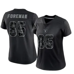 Women's Jeff Foreman Las Vegas Raiders No.85 Limited Reflective Jersey - Black