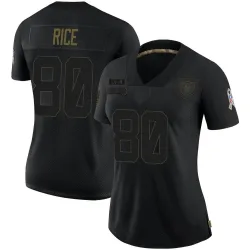 Women's Jerry Rice Las Vegas Raiders No.80 Limited 2020 Salute To Service Jersey - Black