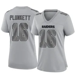 Women's Jim Plunkett Las Vegas Raiders No.16 Game Atmosphere Fashion Jersey - Gray