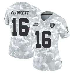 Women's Jim Plunkett Las Vegas Raiders No.16 Limited 2024 Salute to Service Jersey - Arctic Camo