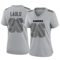 Women's Jonah Laulu Las Vegas Raiders No.96 Game Atmosphere Fashion Jersey - Gray