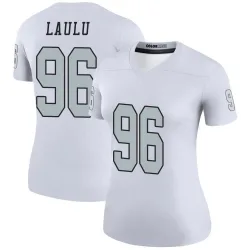 Women's Jonah Laulu Las Vegas Raiders No.96 Legend Color Rush Jersey - White