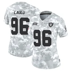 Women's Jonah Laulu Las Vegas Raiders No.96 Limited 2024 Salute to Service Jersey - Arctic Camo