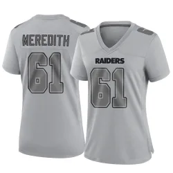 Women's Jordan Meredith Las Vegas Raiders No.61 Game Atmosphere Fashion Jersey - Gray