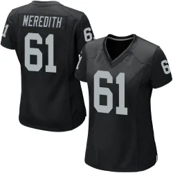 Women's Jordan Meredith Las Vegas Raiders No.61 Game Team Color Jersey - Black