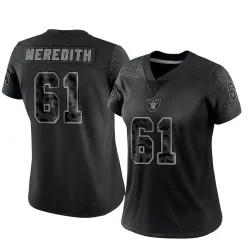 Women's Jordan Meredith Las Vegas Raiders No.61 Limited Reflective Jersey - Black