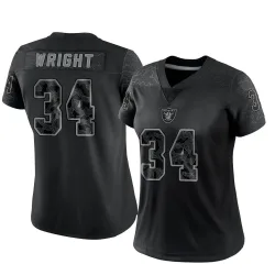Women's K.J. Wright Las Vegas Raiders No.34 Limited Reflective Jersey - Black