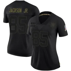 Women's Ketron Jackson Jr. Las Vegas Raiders No.85 Limited 2020 Salute To Service Jersey - Black
