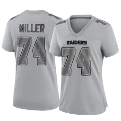 Women's Kolton Miller Las Vegas Raiders No.74 Game Atmosphere Fashion Jersey - Gray