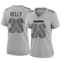 Women's Kyu Blu Kelly Las Vegas Raiders No.36 Game Atmosphere Fashion Jersey - Gray