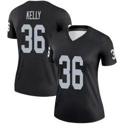 Women's Kyu Blu Kelly Las Vegas Raiders No.36 Legend Jersey - Black