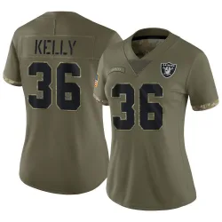 Women's Kyu Blu Kelly Las Vegas Raiders No.36 Limited 2022 Salute To Service Jersey - Olive