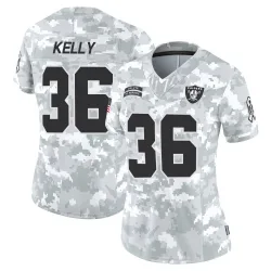 Women's Kyu Blu Kelly Las Vegas Raiders No.36 Limited 2024 Salute to Service Jersey - Arctic Camo