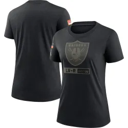 Women's Las Vegas Raiders No. 2020 Salute To Service Performance T-Shirt - Black